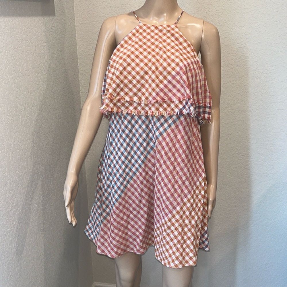 Zara Trafaluc collection plaid dress w/ pockets.